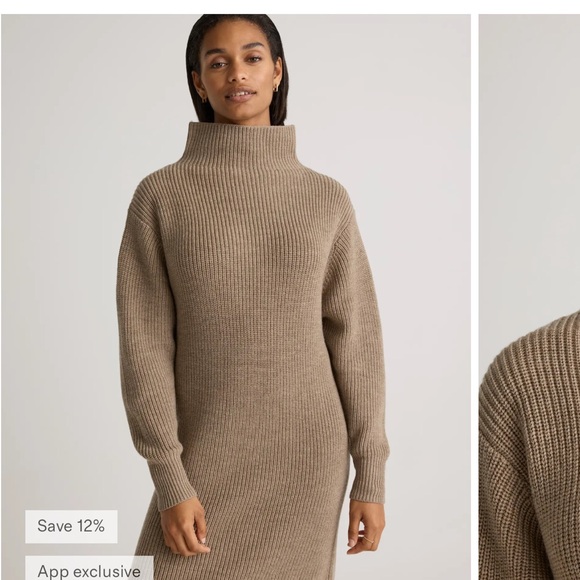 Merino Wool Turtleneck Dress Quince - Picture 2 of 5